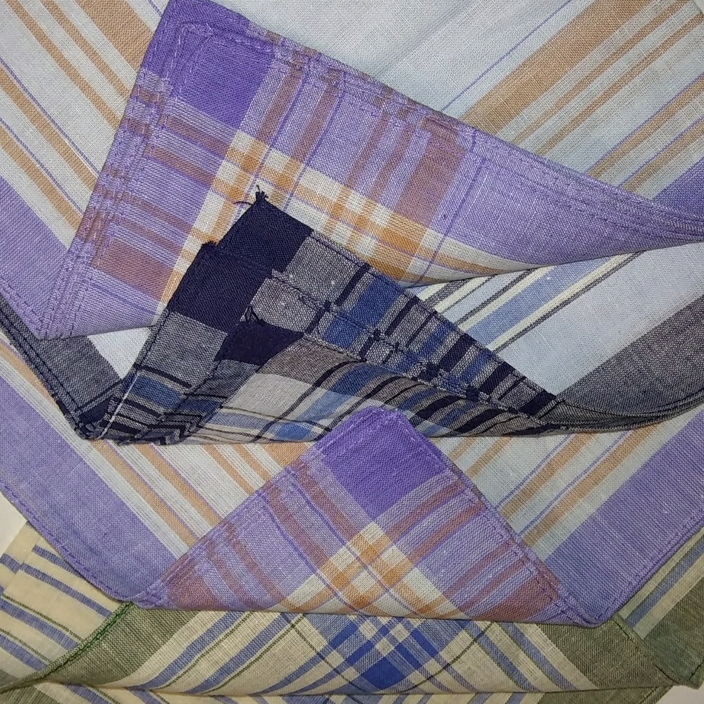 5 Mens Handkerchiefs! "The Dapper Choice!" Plaid